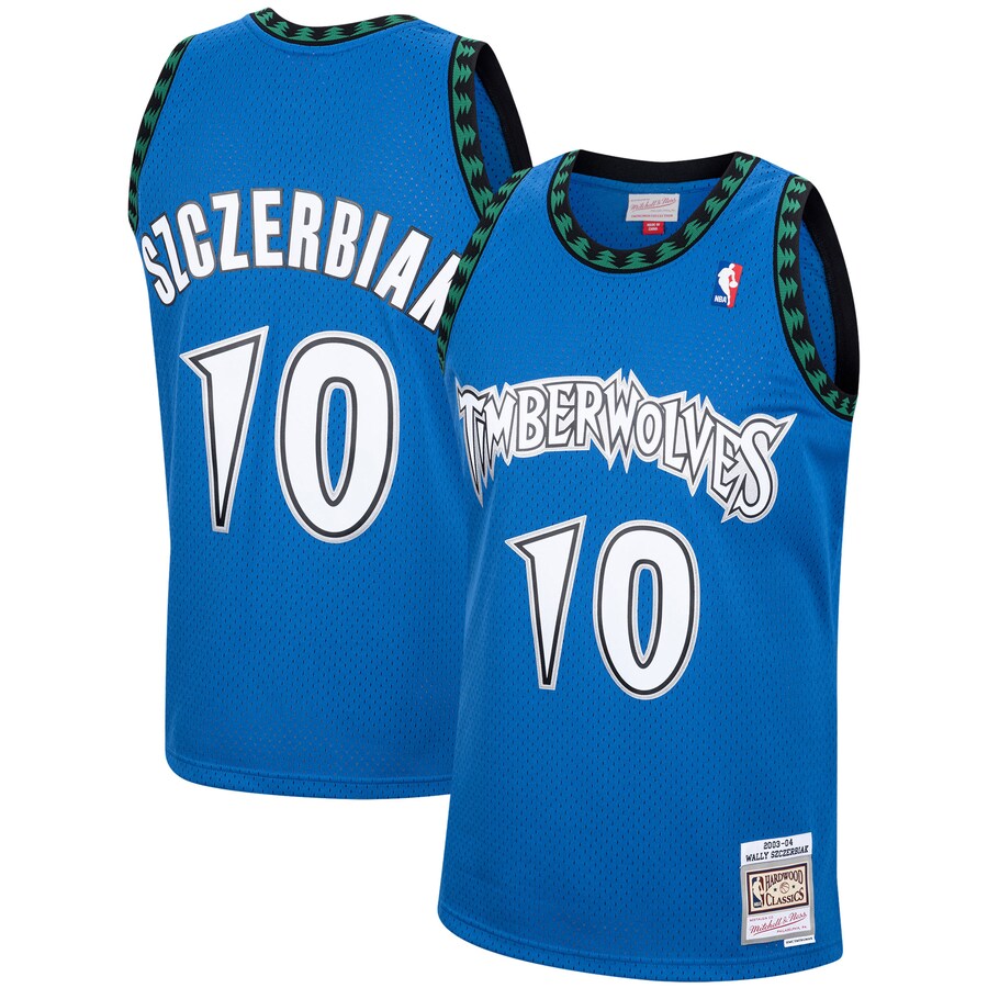 Men's Minnesota Timberwolves Wally Szczerbiak Mitchell & Ness Blue 2003/04 Hardwood Classics Swingman Jersey - Puhuasuan