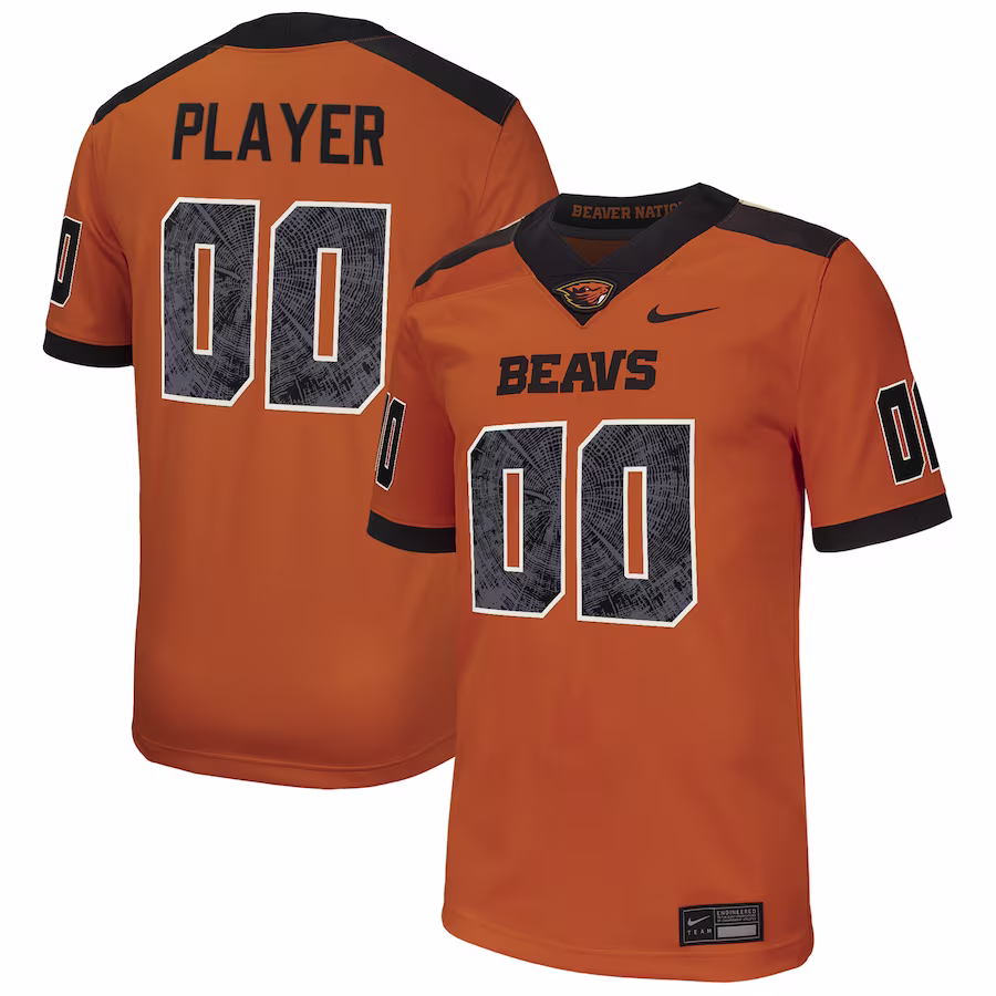 Oregon State Beavers Nike Pick-A-Player NIL Football Game Jersey - Orange - Puhuasuan