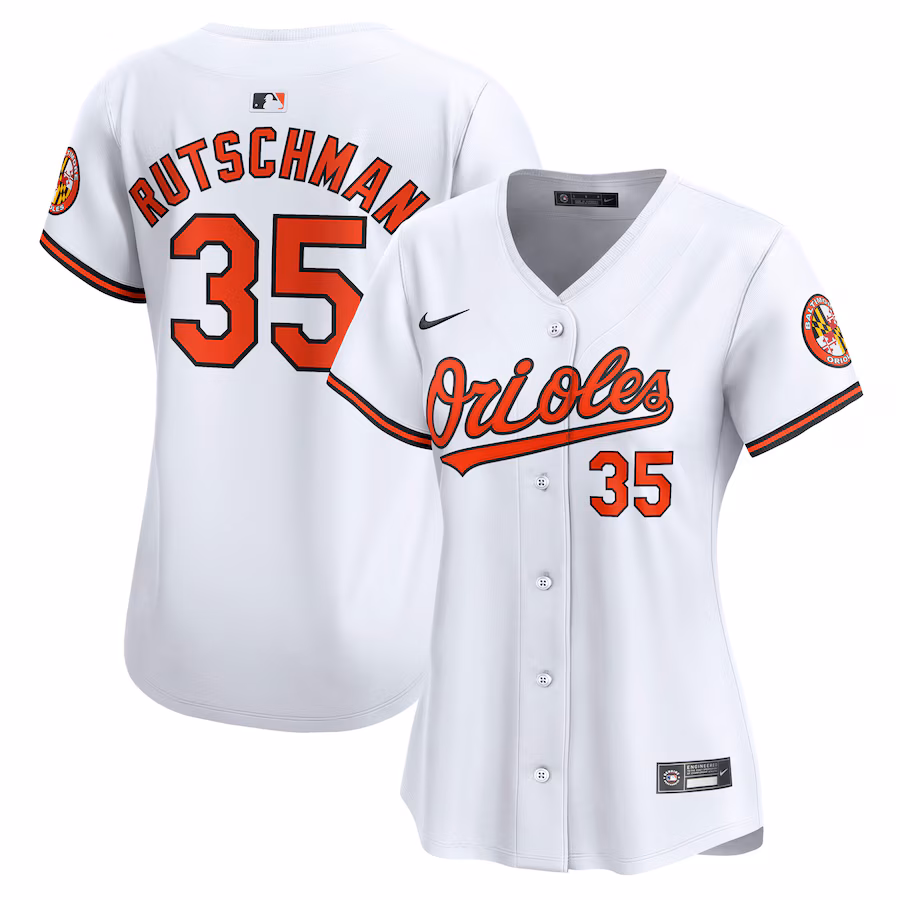 Women's Baltimore Orioles Adley Rutschman Nike White Limited Player Jersey - Puhuasuan