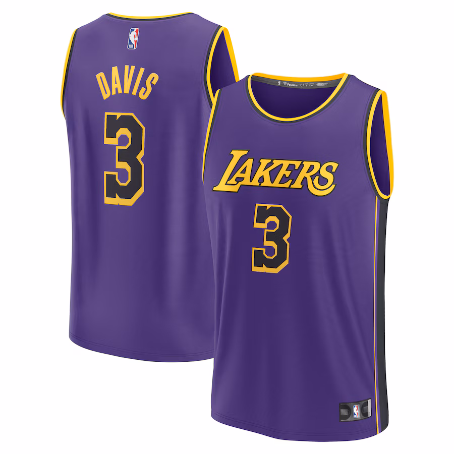 Youth Los Angeles Lakers Anthony Davis Fanatics Purple Fast Break Player Jersey - Statement Edition - Puhuasuan