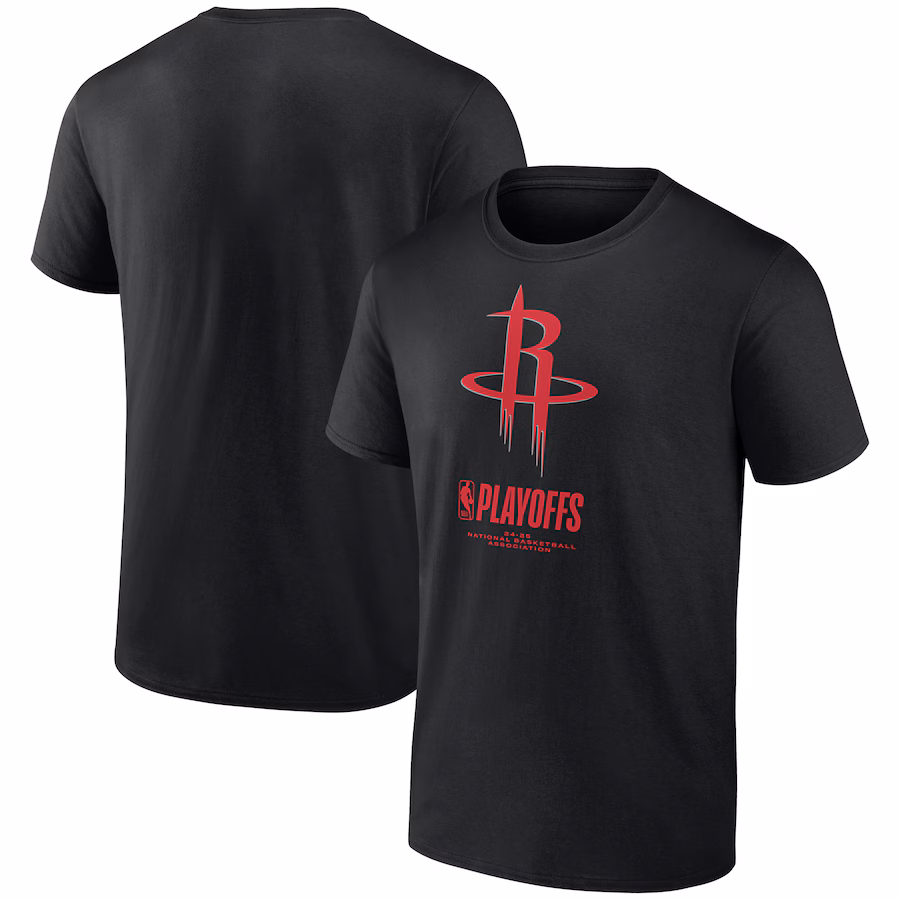 Men's  Houston Rockets Black 2025 NBA Playoffs Alley Oop T-Shirt - Puhuasuan
