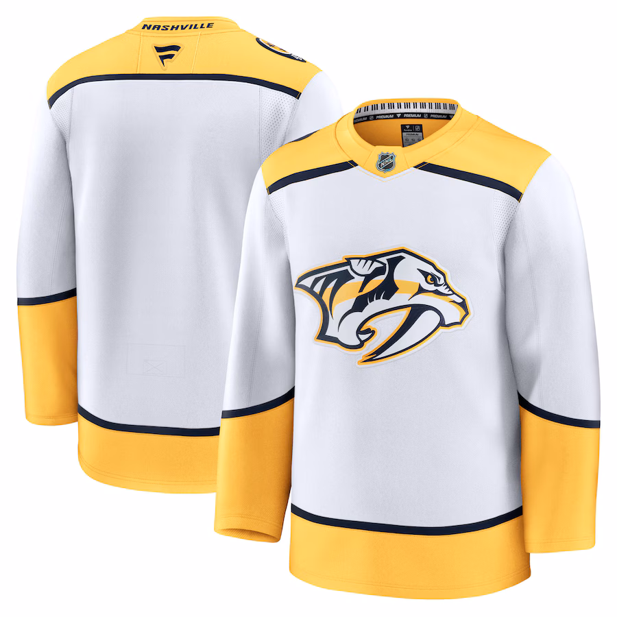 Men's Nashville Predators Fanatics White Away Premium Jersey - Puhuasuan