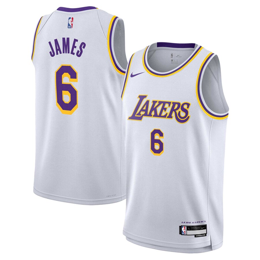 Youth Los Angeles Lakers LeBron James Nike White Swingman Jersey - Association Edition - Puhuasuan