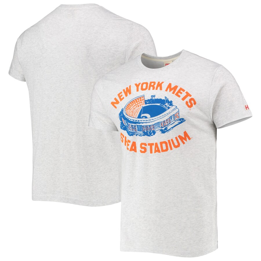 Men's New York Mets Homage Gray Shea Stadium Tri-Blend T-Shirt - Puhuasuan