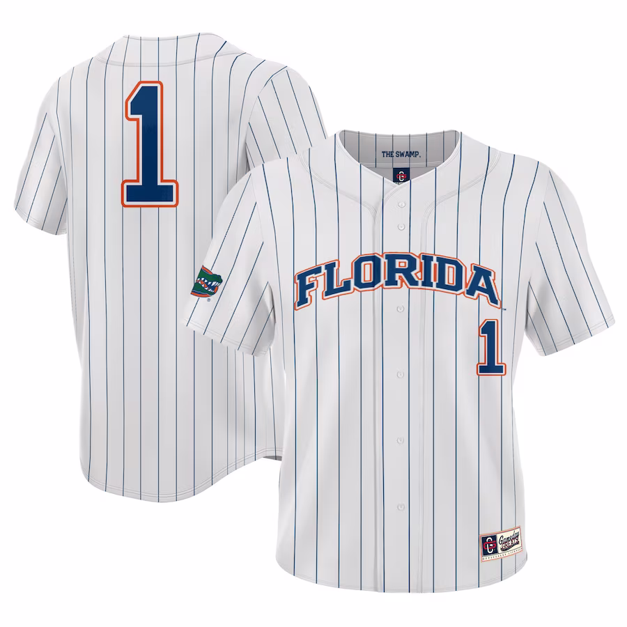 #1 Florida Gators GameDay Greats Lightweight Baseball Jersey - White - Puhuasuan