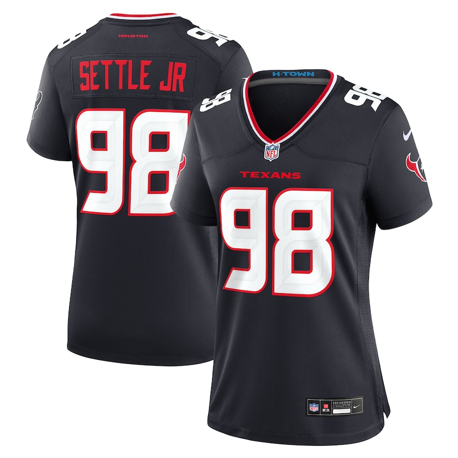 Women's Houston Texans Tim Settle Jr. Nike Navy Team Game Jersey - Puhuasuan