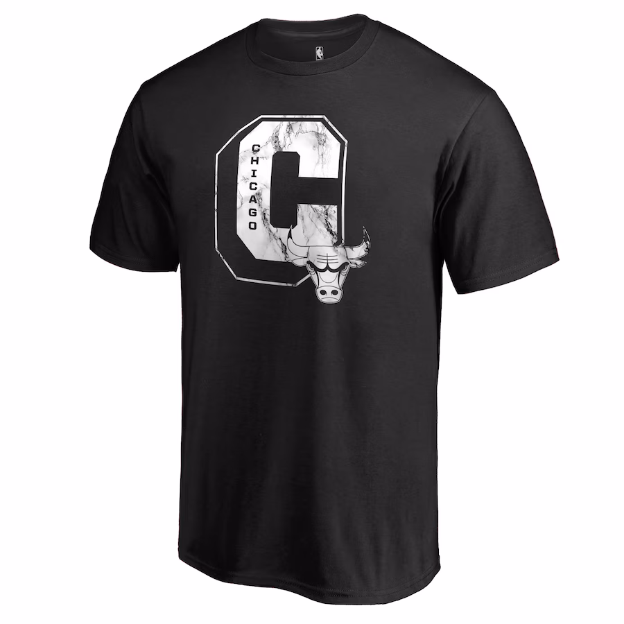 Men's Chicago Bulls Black Letterman T-Shirt - Puhuasuan