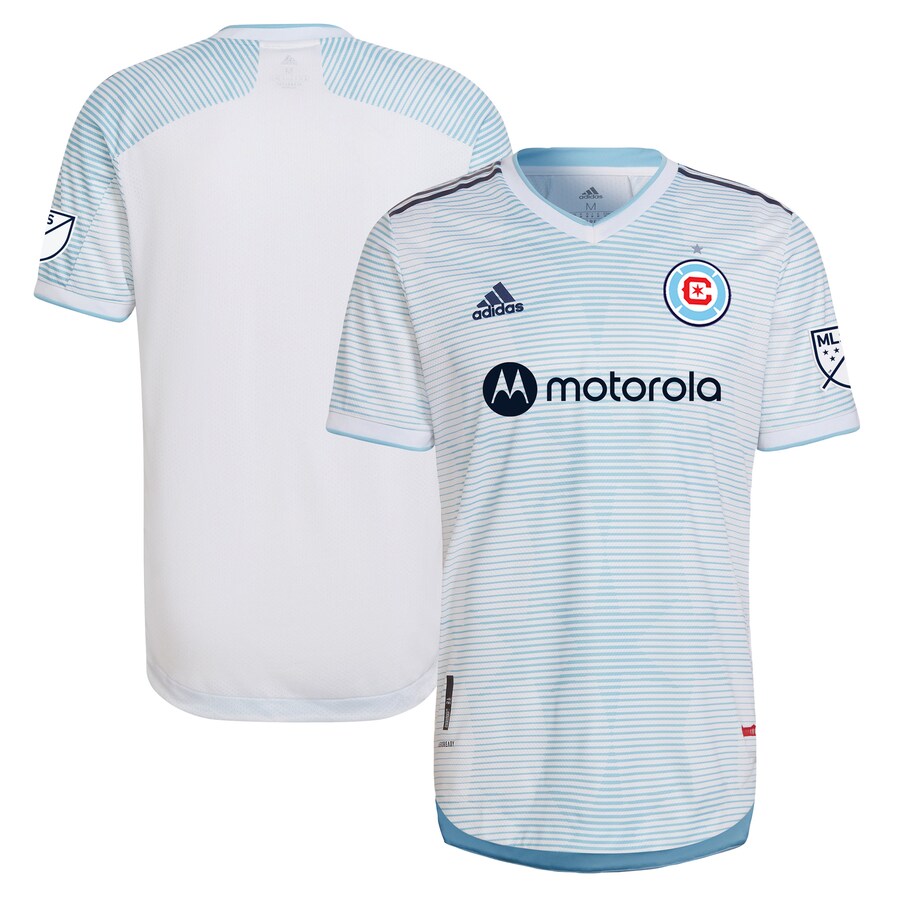 Men's Chicago Fire adidas White 2022 Lakefront Kit Authentic Blank Jersey - Puhuasuan