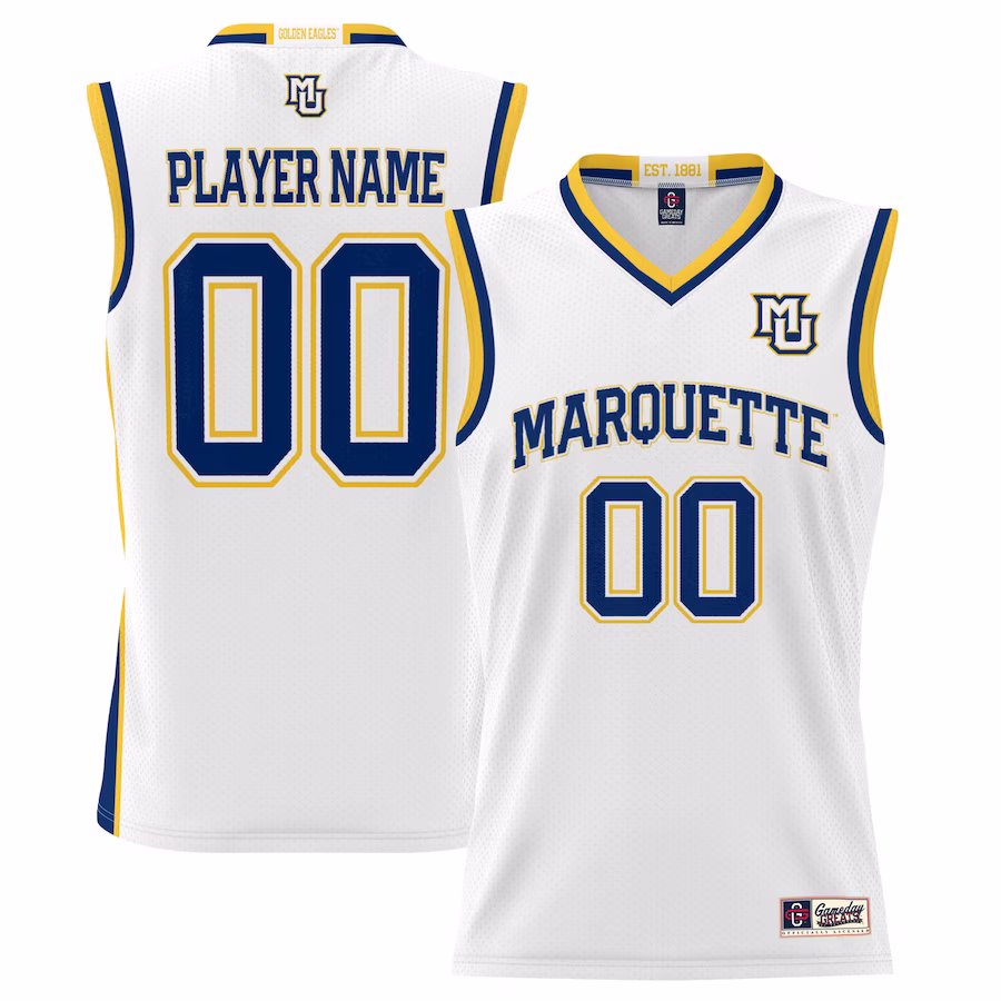 Marquette Golden Eagles GameDay Greats Youth NIL Pick-A-Player Lightweight Basketball Jersey - White - Puhuasuan