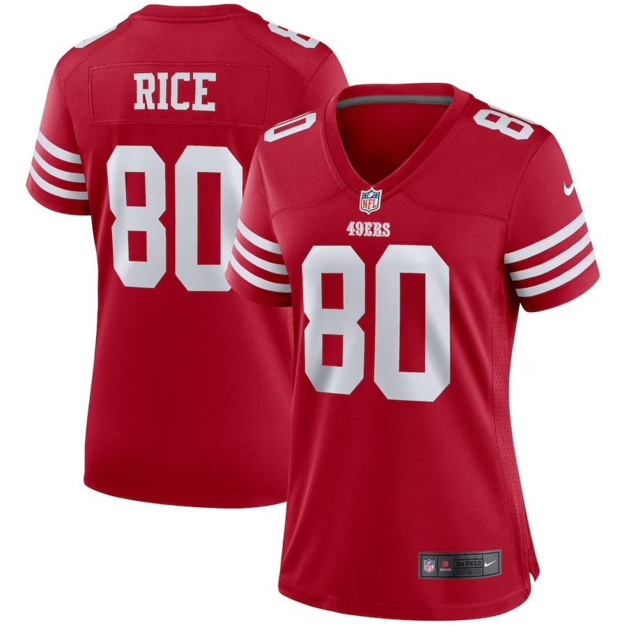 Women's San Francisco 49ers Jerry Rice Nike Scarlet Retired Player Game Jersey - Puhuasuan