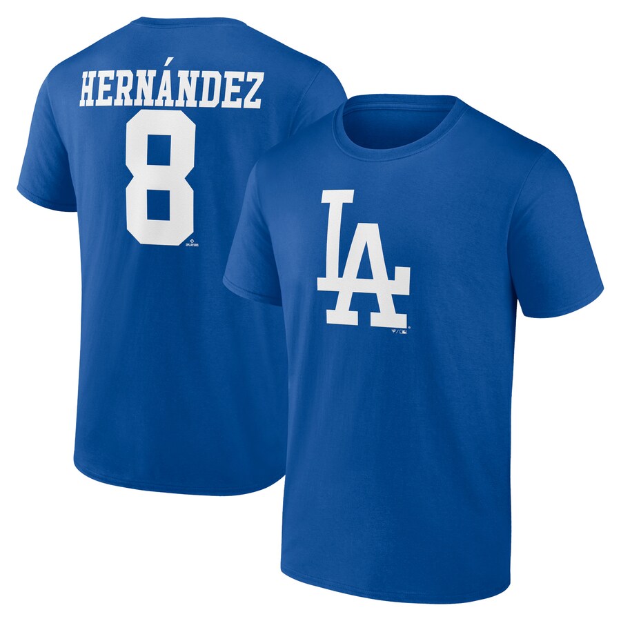 Men's Los Angeles Dodgers Enrique Hernandez Royal Icon Player Name & Number T-Shirt - Puhuasuan
