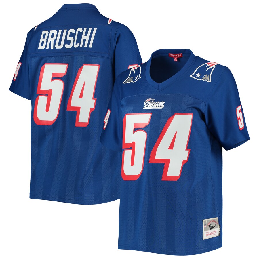 Women's New England Patriots Tedy Bruschi Mitchell & Ness Royal Legacy Replica Player Jersey - Puhuasuan
