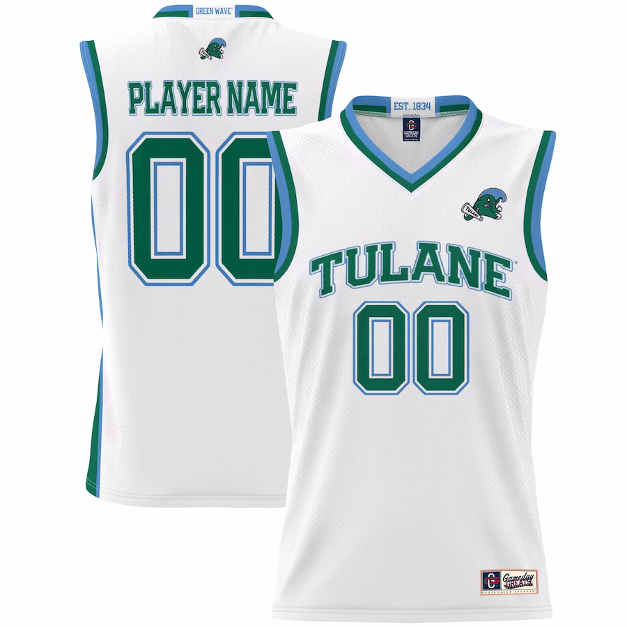 Tulane Green Wave GameDay Greats Youth NIL Pick-A-Player Lightweight Women's Basketball Jersey - White - Puhuasuan