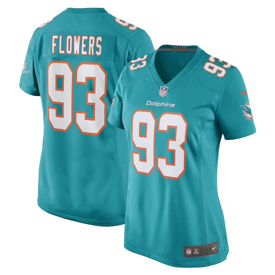 Women's Miami Dolphins Trey Flowers Nike Aqua Game Player Jersey - Puhuasuan