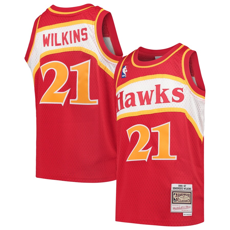 Youth Atlanta Hawks Dominique Wilkins Mitchell & Ness Red 1986/87 Hardwood Classics Swingman Throwback Jersey - Puhuasuan