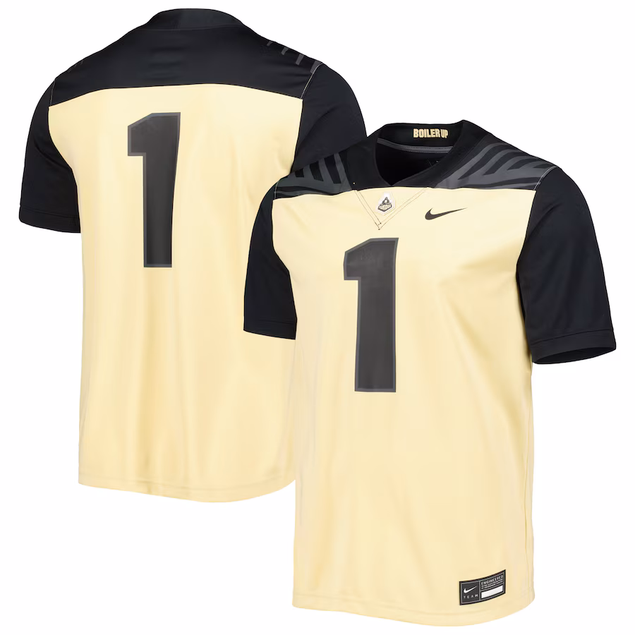 #1 Purdue Boilermakers Nike Untouchable Football Jersey - Gold - Puhuasuan