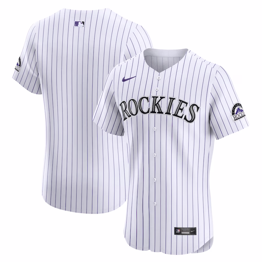 Men's Colorado Rockies Nike White Home Elite Jersey - Puhuasuan