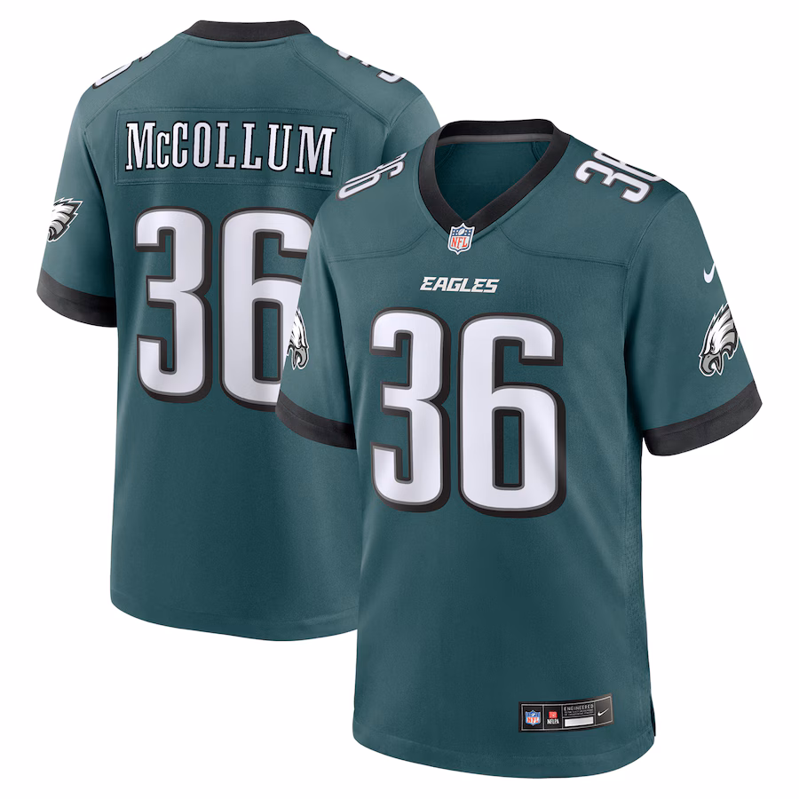 Men's Philadelphia Eagles Tristin McCollum Nike Midnight Green Team Game Jersey - Puhuasuan