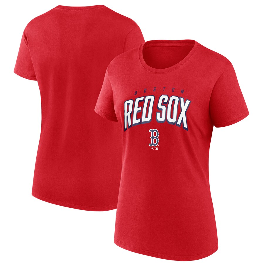 Women's Boston Red Sox Fanatics Red Arched Wordmark T-Shirt - Puhuasuan