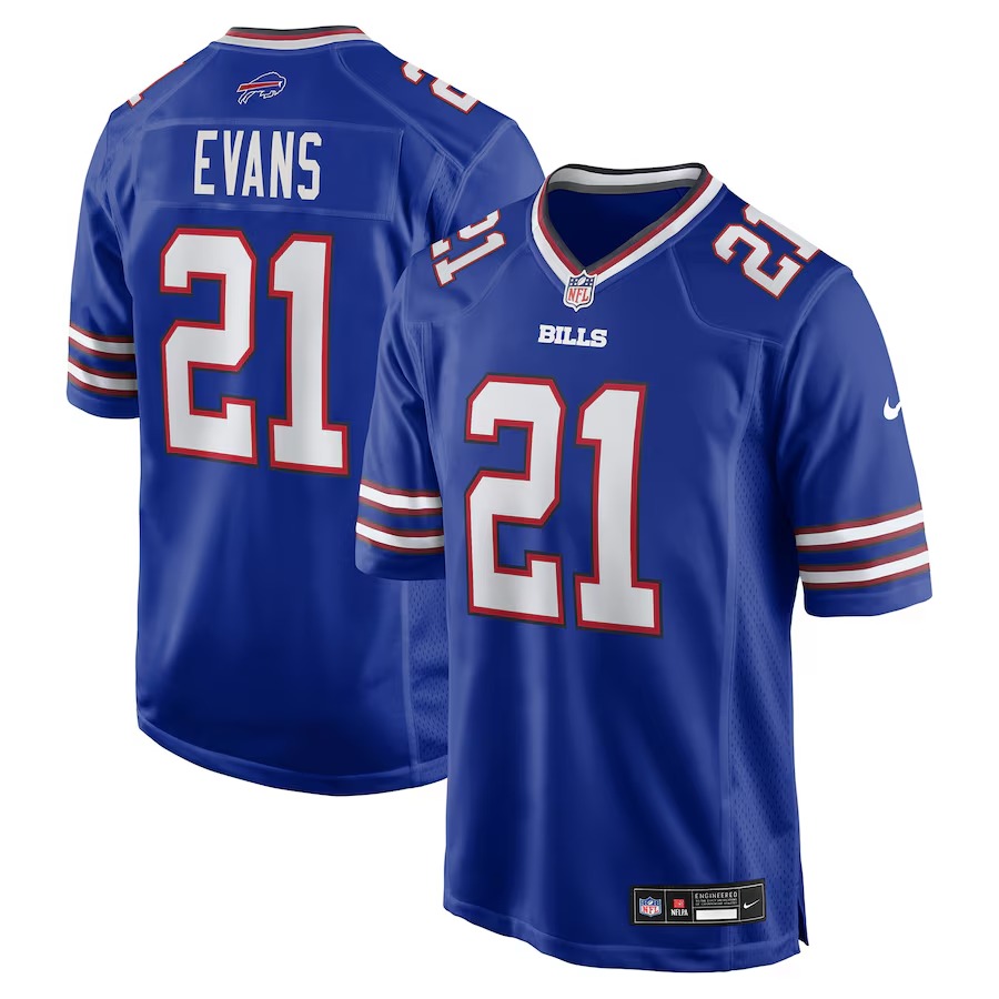 Men's Buffalo Bills Darrynton Evans Nike Royal Team Game Jersey - Puhuasuan