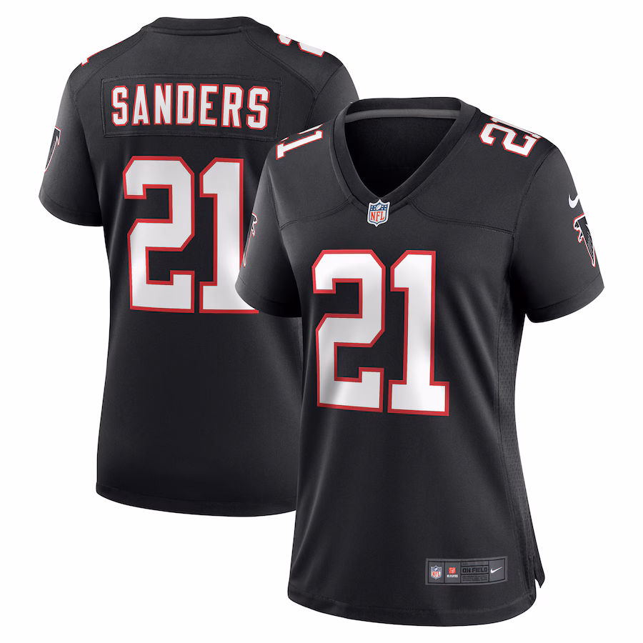 Women's Atlanta Falcons Deion Sanders Nike Black Alternate Retired Player Game Jersey - Puhuasuan