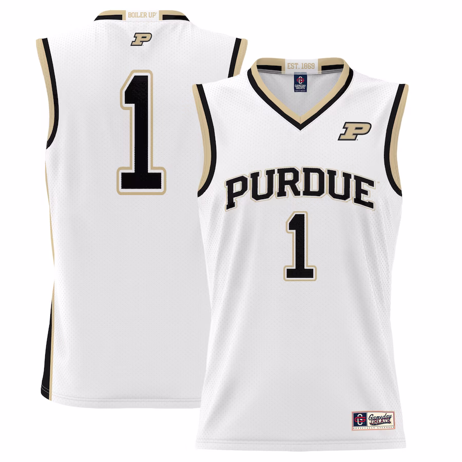 #1 Purdue Boilermakers GameDay Greats Youth Lightweight Basketball Jersey - White - Puhuasuan