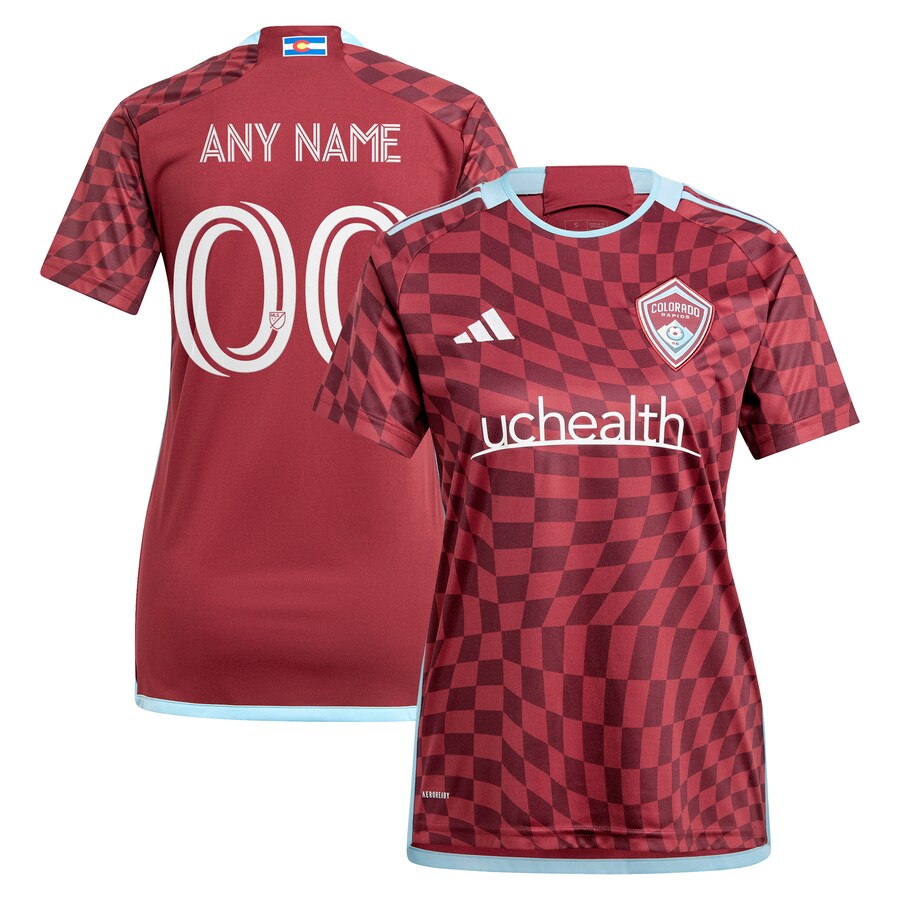 Women's Colorado Rapids  adidas Burgundy 2024 One Flag Kit Replica Custom Jersey - Puhuasuan