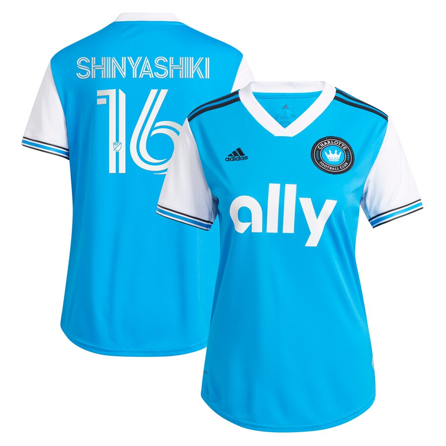 Women's Charlotte FC Andre Shinyashiki adidas Blue 2022 Primary Replica Player Jersey - Puhuasuan