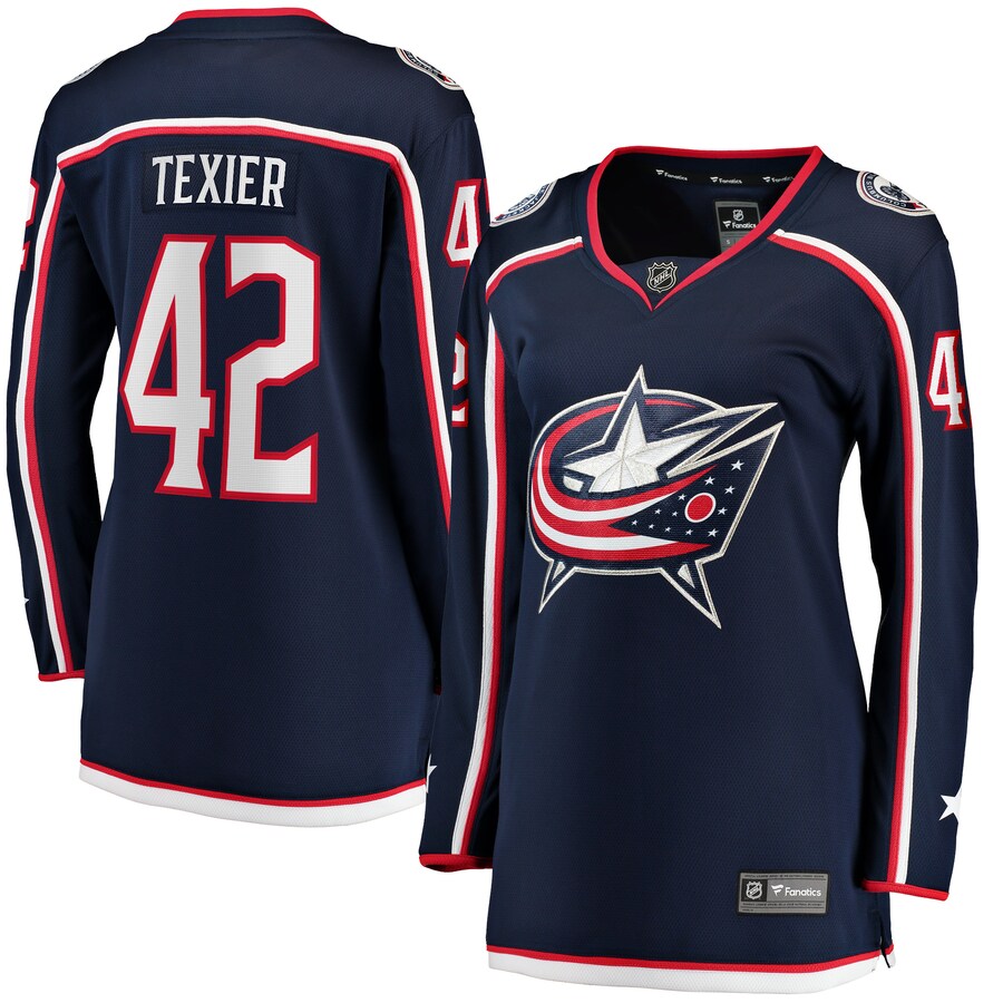 Women's Columbus Blue Jackets Alexandre Texier Fanatics Branded Navy Home Breakaway Player Jersey - Puhuasuan
