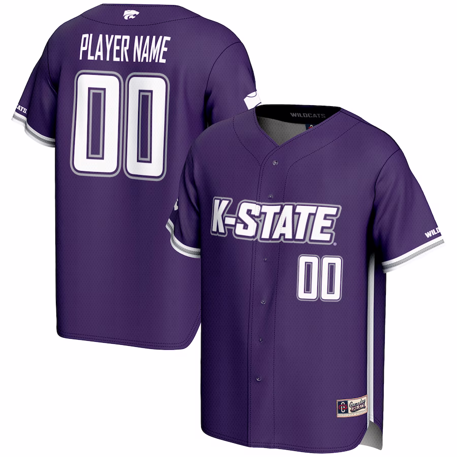Kansas State Wildcats GameDay Greats NIL Pick-A-Player Lightweight Baseball Jersey - Purple - Puhuasuan