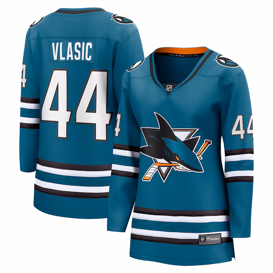Women's San Jose Sharks Marc-Edouard Vlasic Fanatics Teal Home Breakaway Player Jersey - Puhuasuan