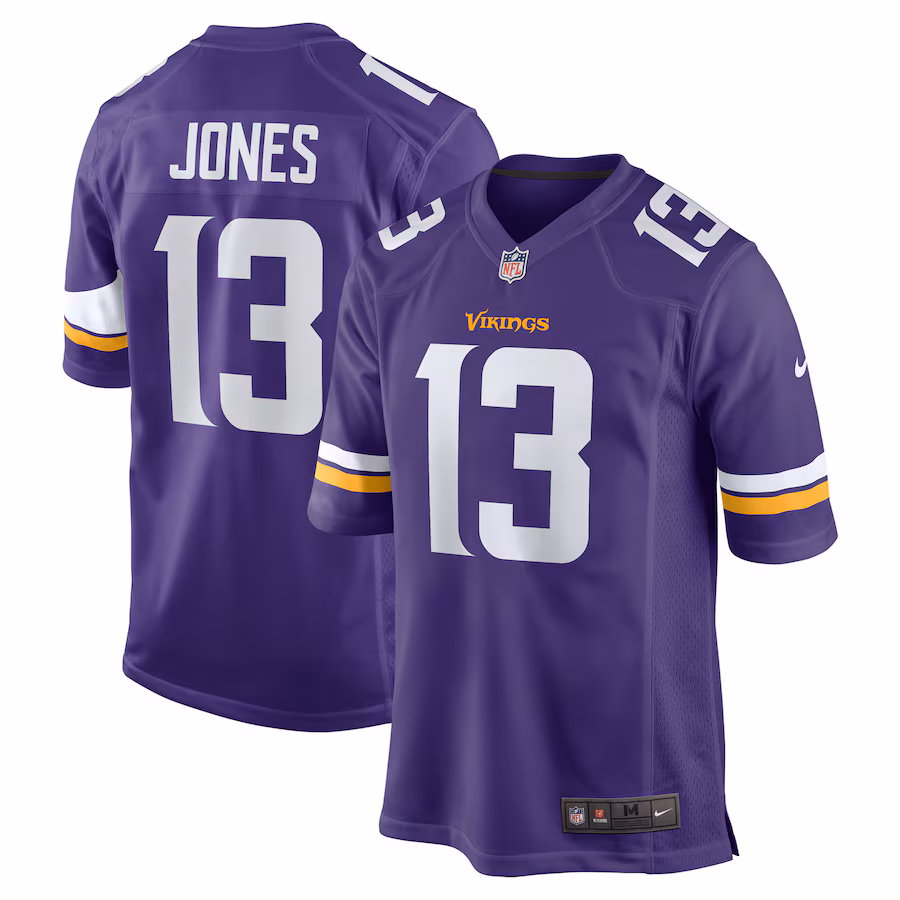 Men's Minnesota Vikings Daniel Jones Nike Purple Team Game Jersey - Puhuasuan