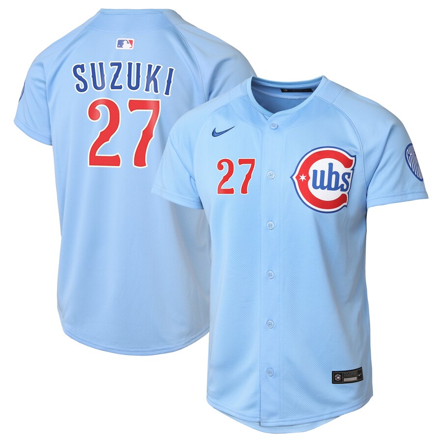 Youth Chicago Cubs Seiya Suzuki Nike Light Blue 2nd Alternate Limited Player Jersey - Puhuasuan