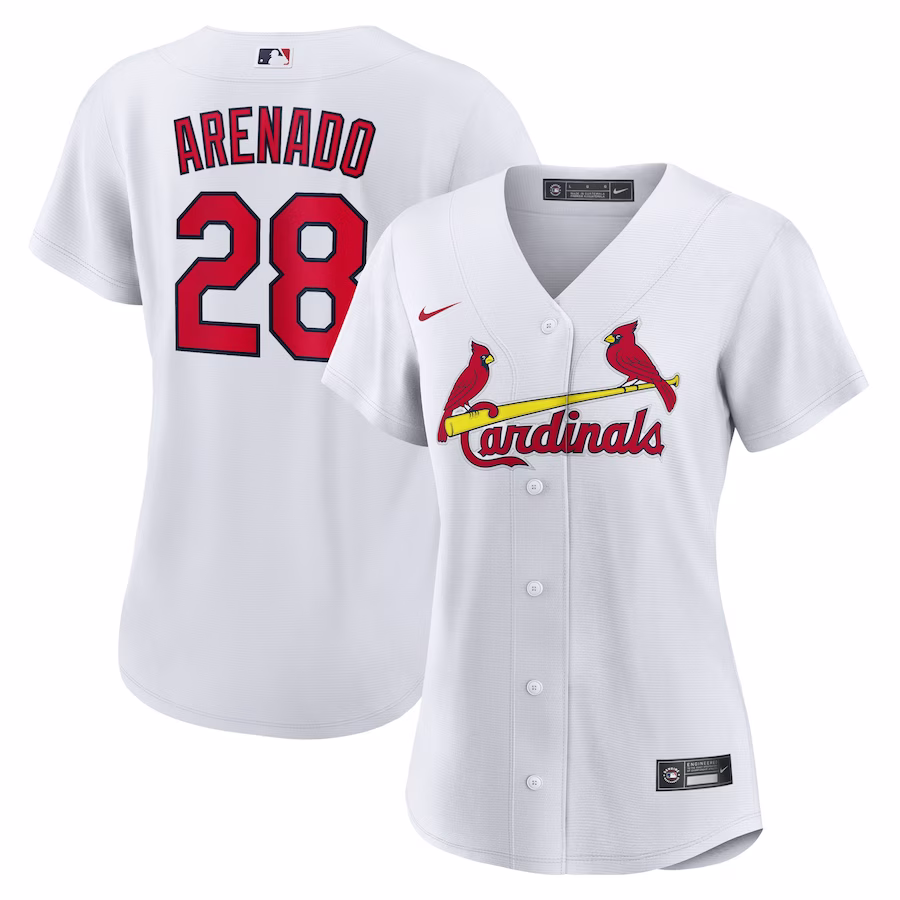 Women's St. Louis Cardinals Nolan Arenado Nike White Home Official Replica Player Jersey - Puhuasuan