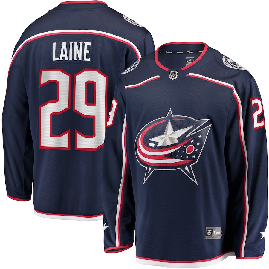 Men's Columbus Blue Jackets Patrik Laine Fanatics Navy Home Breakaway Jersey - Puhuasuan
