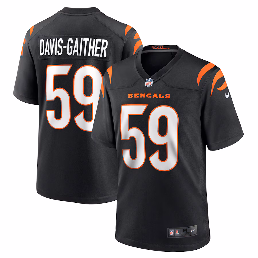 Men's Cincinnati Bengals Akeem Davis-Gaither Nike Black Game Player Jersey - Puhuasuan