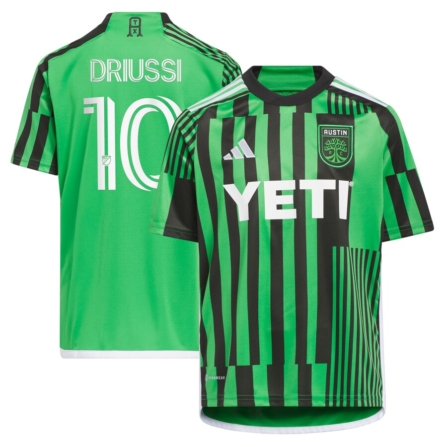 Youth Austin FC Sebastián Driussi adidas Green 2023 Las Voces Kit Replica Jersey - Puhuasuan
