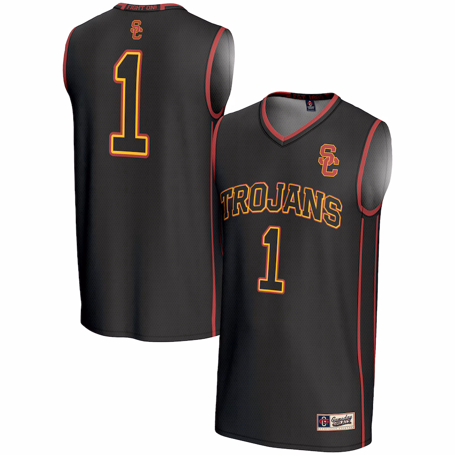 Unisex GameDay Greats #1 Black USC Trojans Lightweight Basketball Jersey - Puhuasuan