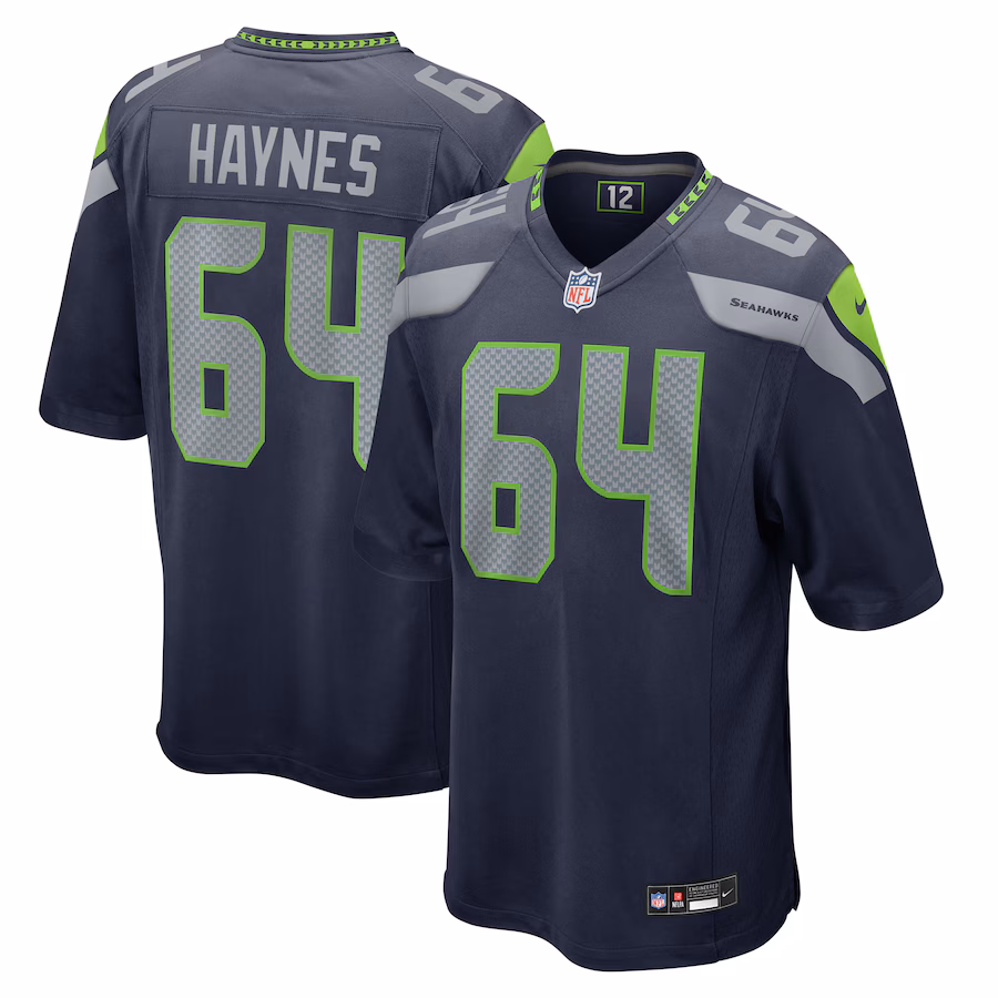 Men's Seattle Seahawks Christian Haynes Nike College Navy Game Jersey - Puhuasuan