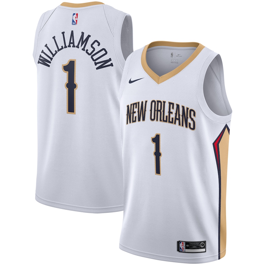 Men's New Orleans Pelicans Zion Williamson Nike White 2019/2020 Swingman Jersey - Association Edition - Puhuasuan