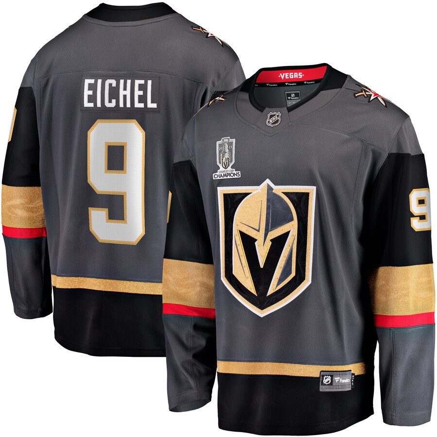 Men's Vegas Golden Knights Jack Eichel Fanatics Branded Black 2023 Stanley Cup Champions Alternate Breakaway Player Jersey - Puhuasuan