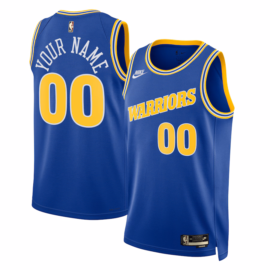 Unisex Golden State Warriors Nike Blue 2022/23 Custom Swingman Jersey - Classic Edition - Puhuasuan