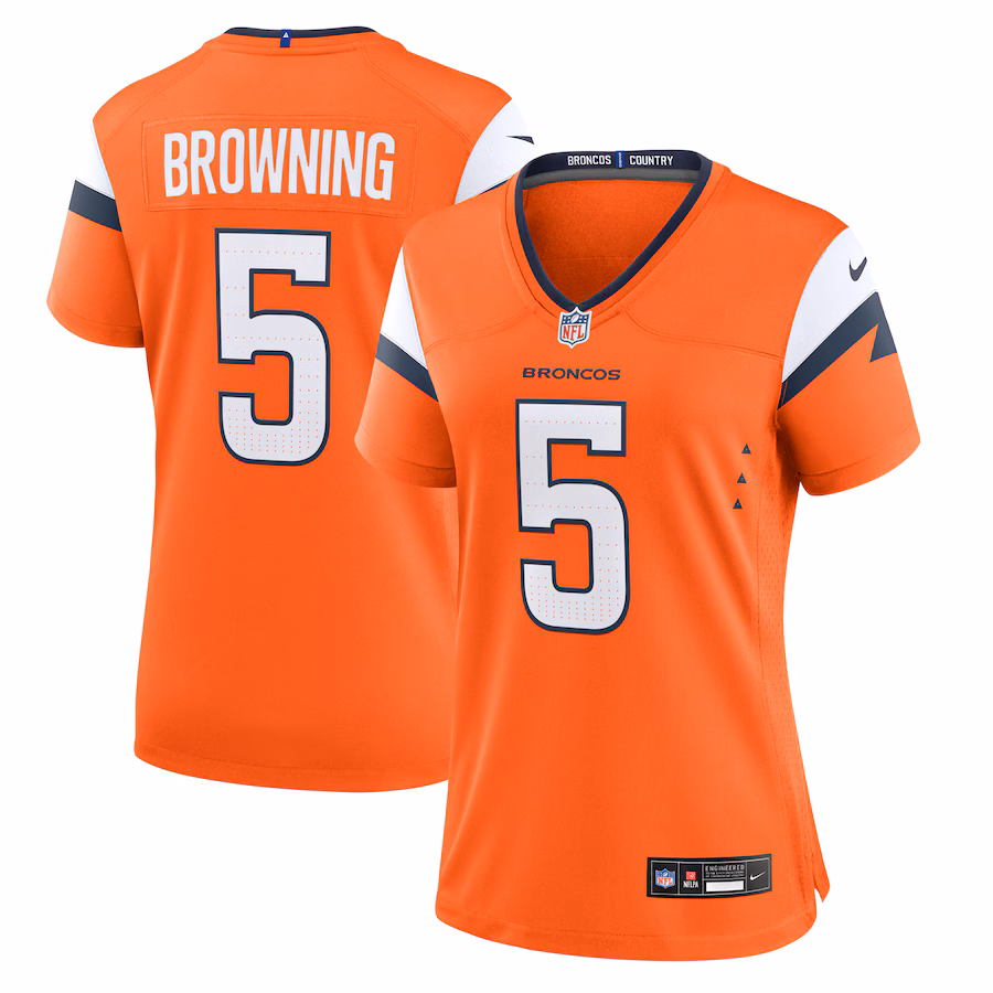 Women's Denver Broncos Baron Browning Nike Orange Team Game Jersey - Puhuasuan