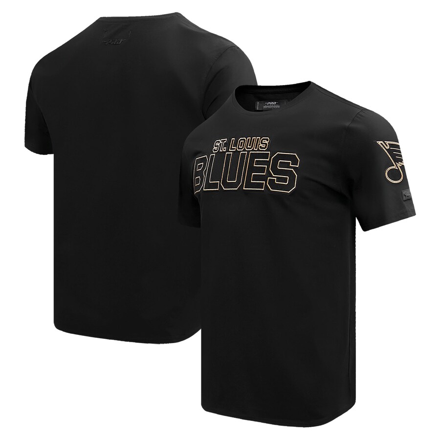 Men's St. Louis Blues Pro Standard Black Wordmark T-Shirt - Puhuasuan