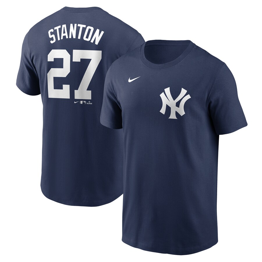 Men's New York Yankees Giancarlo Stanton Nike Navy Fuse Name & Number T-Shirt - Puhuasuan