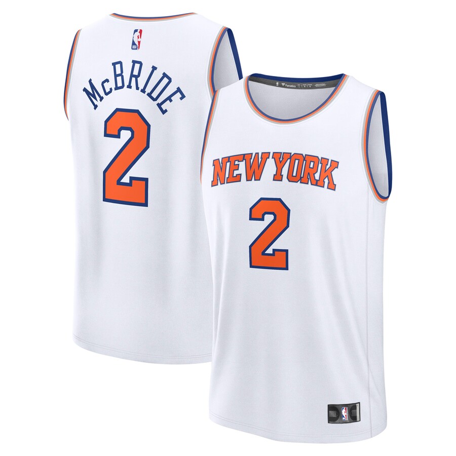 Men's New York Knicks Miles McBride Fanatics White Fast Break Replica Player Jersey - Association Edition - Puhuasuan