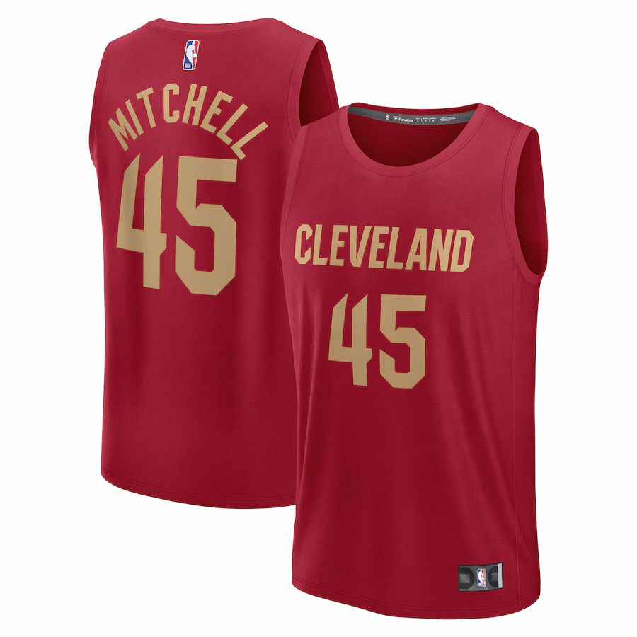 Youth Cleveland Cavaliers Donovan Mitchell Fanatics Wine Fast Break Player Jersey - Icon Edition - Puhuasuan
