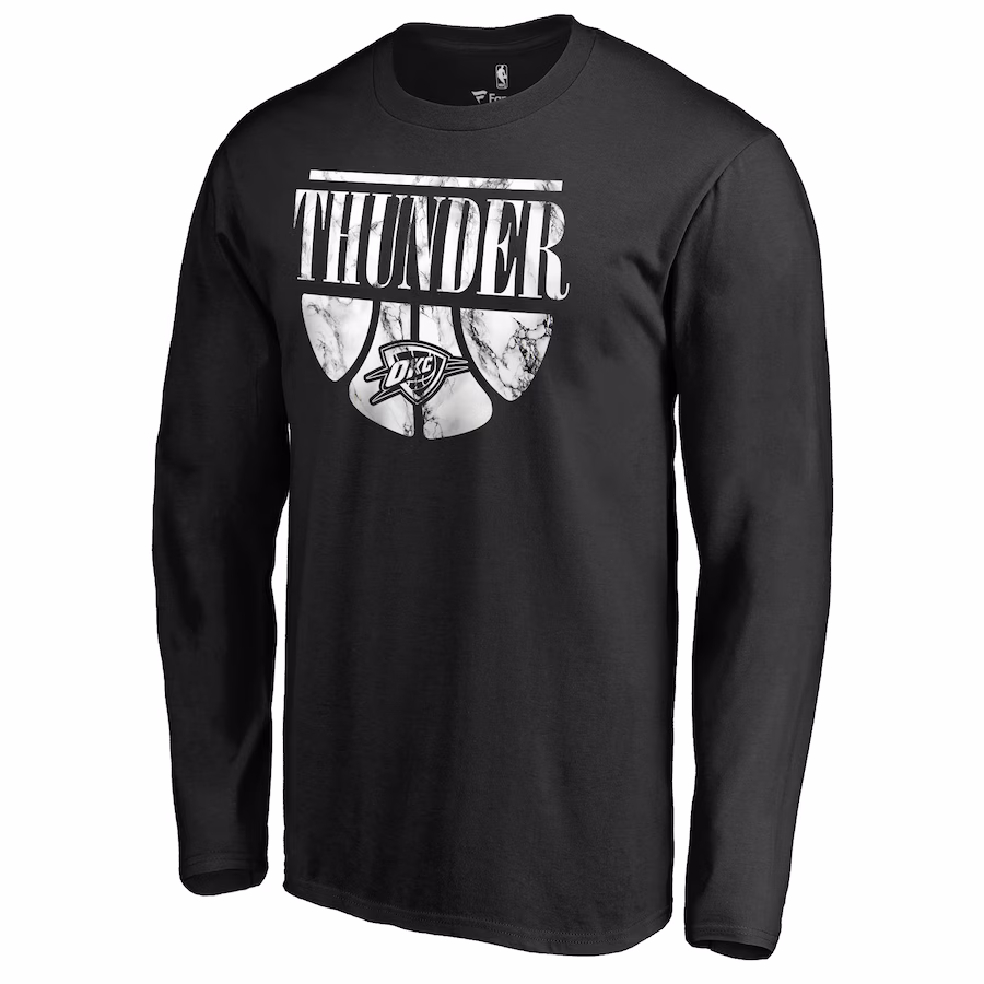 Men's Oklahoma City Thunder Black Buckets Long Sleeve T-Shirt - Puhuasuan