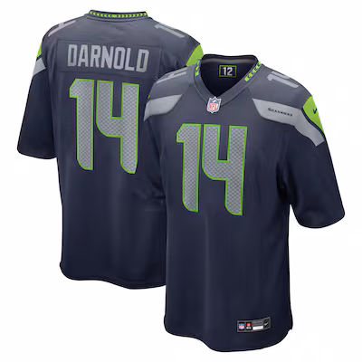 Men's Seattle Seahawks Sam Darnold Nike College Navy Game Player Jersey - Puhuasuan