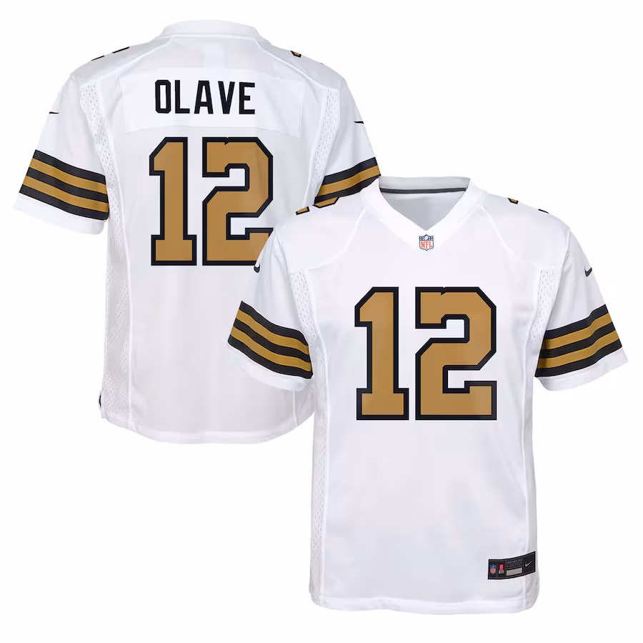 Youth New Orleans Saints Chris Olave Nike White Game Jersey - Puhuasuan